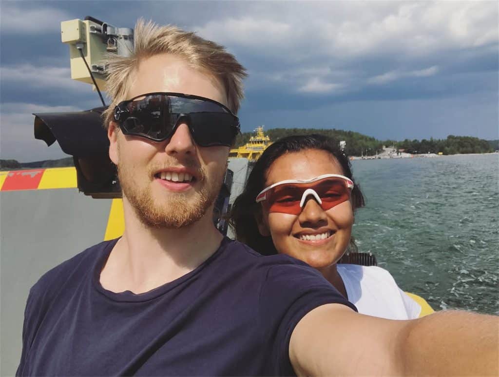 Benjamin Lehti ja Susani Mahadura yhteisellä pyörämatkalla.